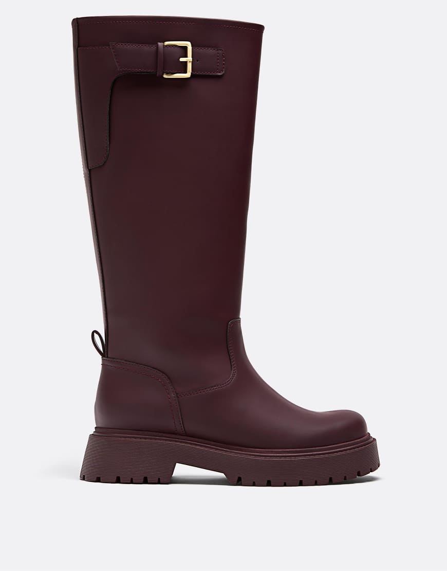 Stradivarius - Gummistiefel in Burgunderrot von Stradivarius