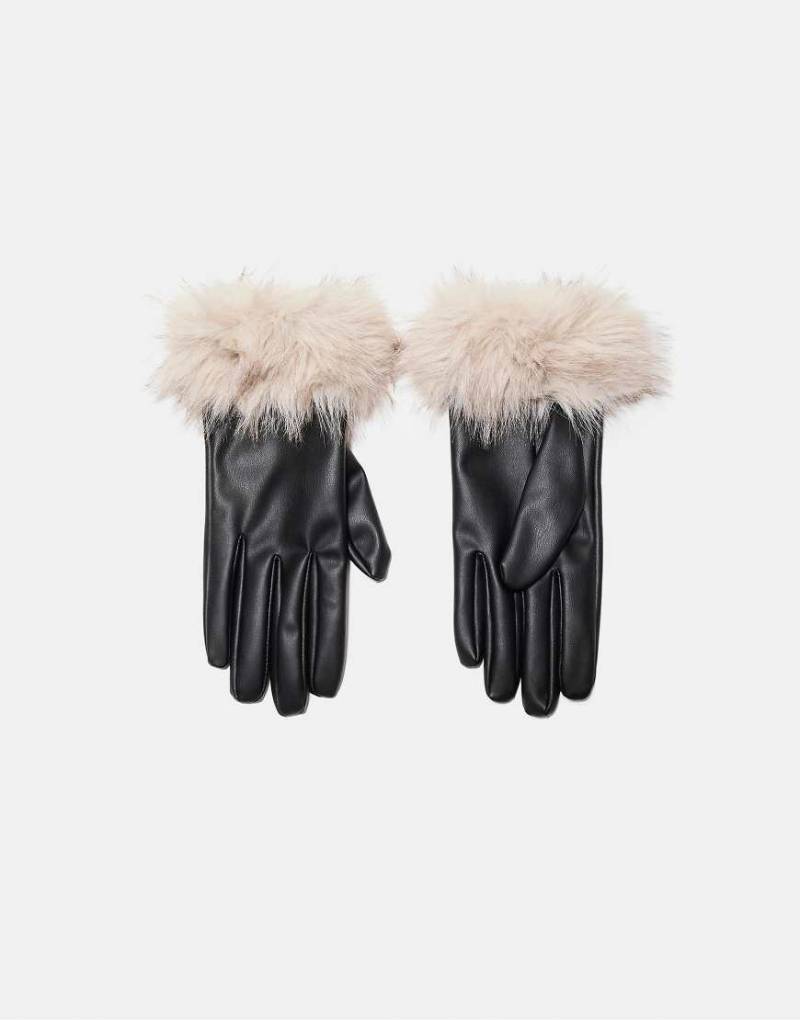 Stradivarius - Handschuhe aus Kunstpelz in Schwarz von Stradivarius