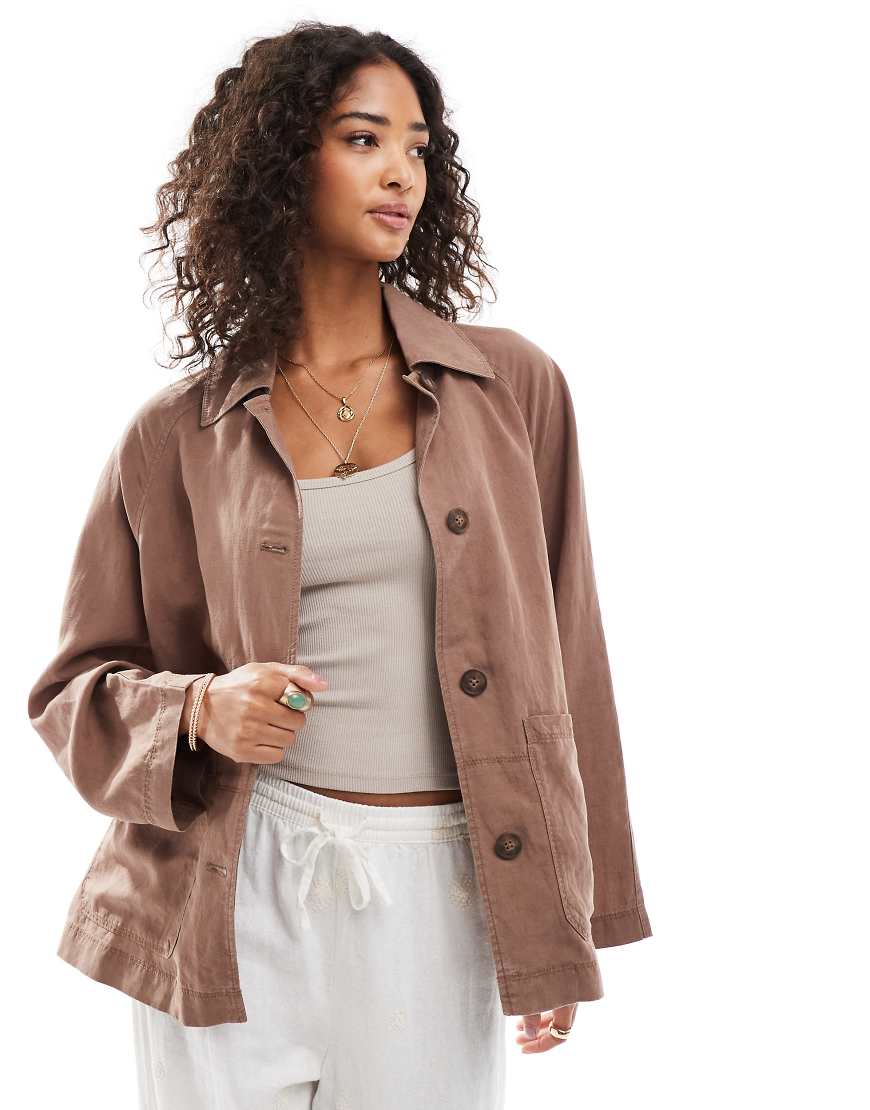 Stradivarius - Hemdjacke in Braun von Stradivarius