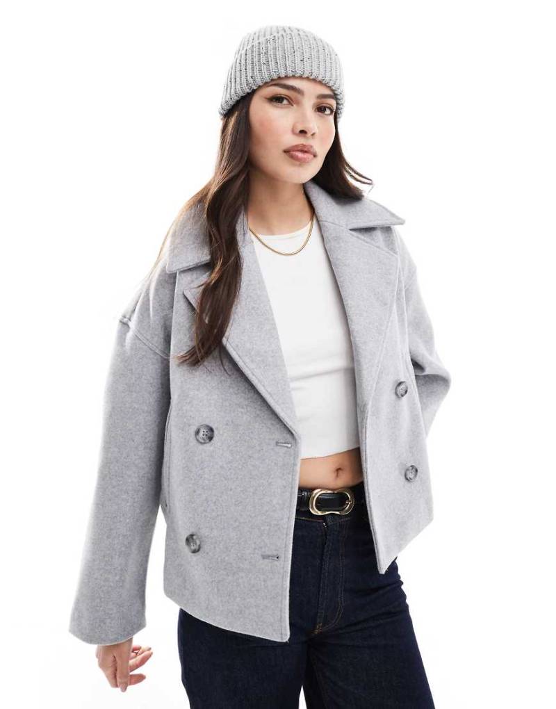 Stradivarius - Jacke in Grau in Wolloptik mit Knopfleiste Stradivarius - Jacke in Grau in Wolloptik mit Knopfleiste von Stradivarius