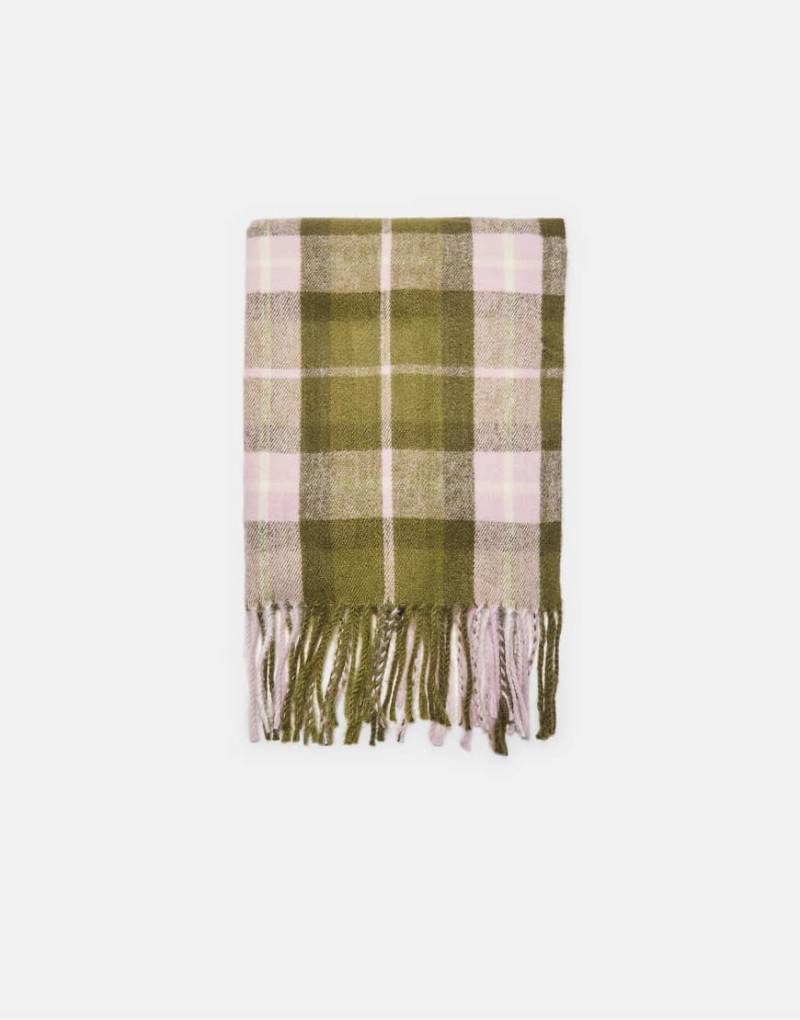 Stradivarius - Karierter Schal in Olivgrün von Stradivarius