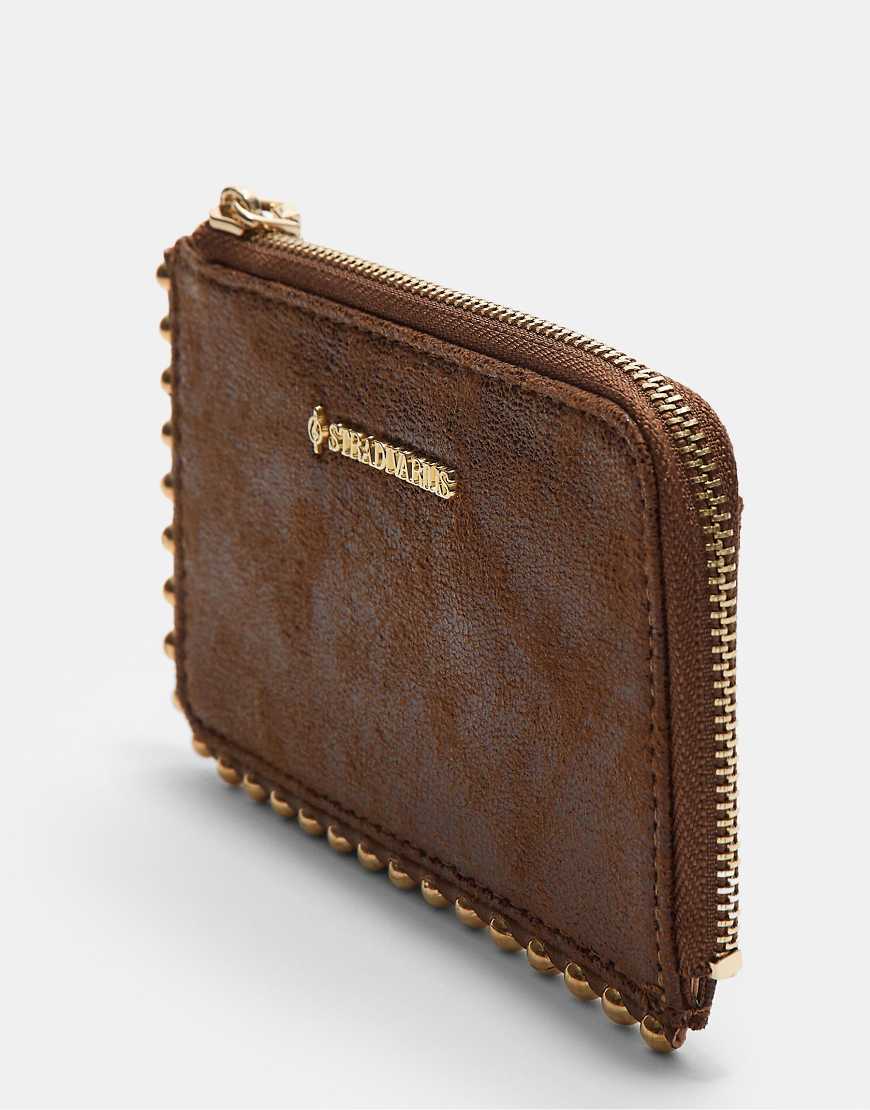 Stradivarius - Kartenetui in Braun mit Perlendetails-Brown Stradivarius - Kartenetui in Braun mit Perlendetails-Brown von Stradivarius