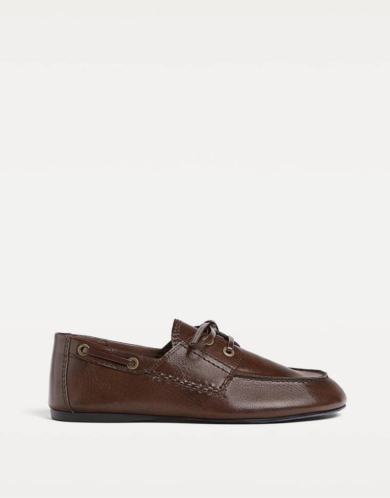 Stradivarius - Loafer in Braun mit Ziernähten-Brown von Stradivarius