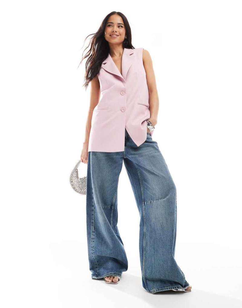 Stradivarius - Longline-Weste in Rosa von Stradivarius