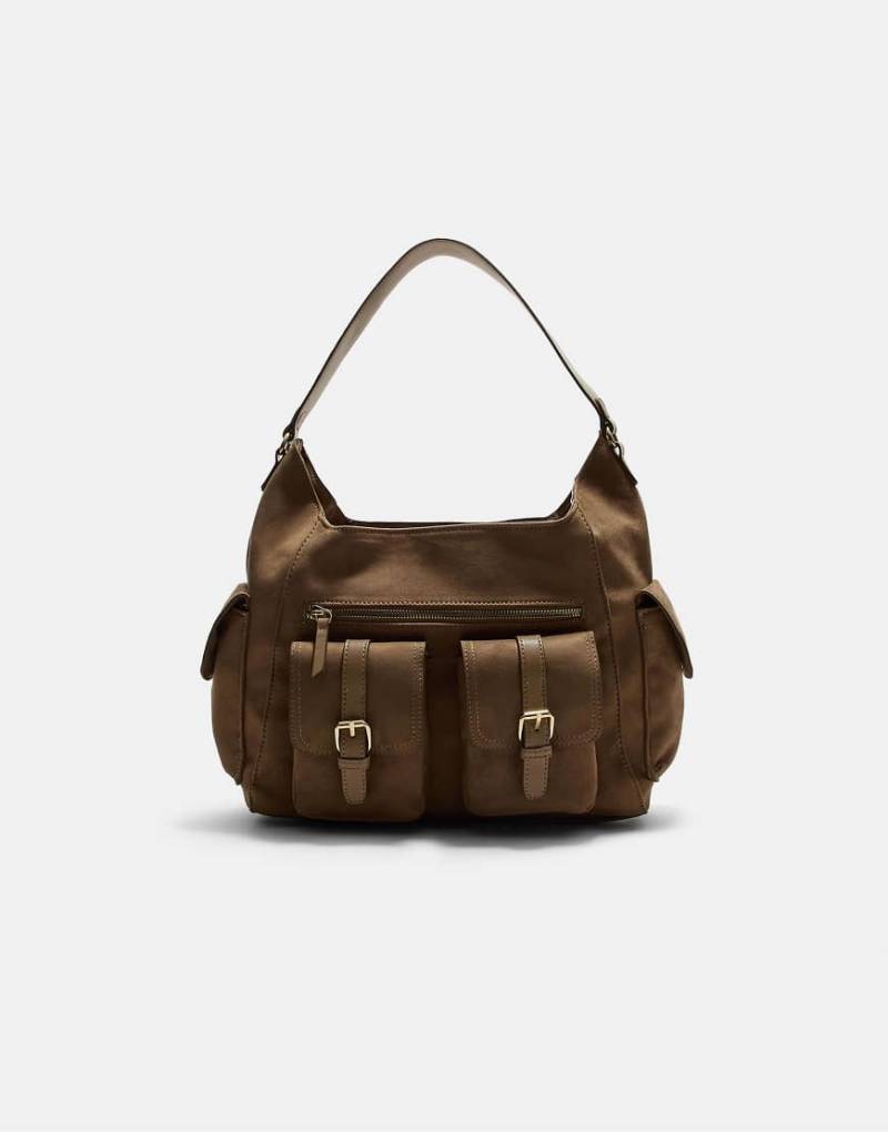 Stradivarius - Maxi-Schultertasche in Beige mit Taschen-Neutral von Stradivarius