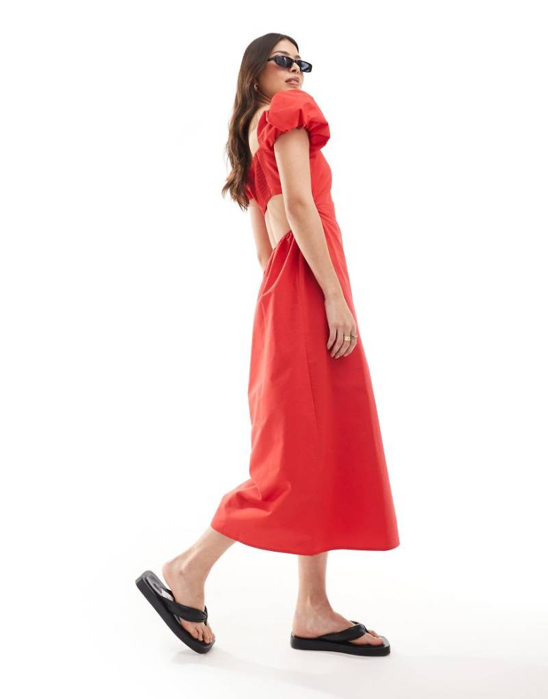 Stradivarius - Maxikleid in Rot mit Puffärmeln Stradivarius - Maxikleid in Rot mit Puffärmeln von Stradivarius