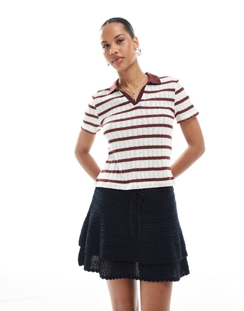 Stradivarius - Minirock aus Strickstoff in Marineblau von Stradivarius