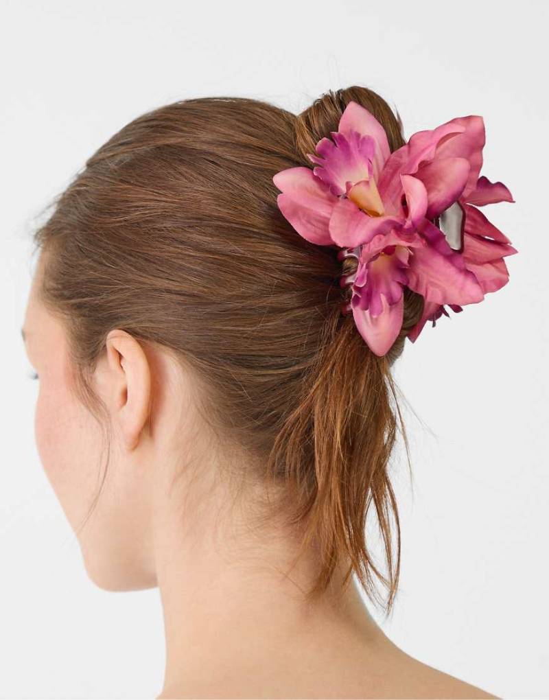 Stradivarius - Orchidee-Haarklammer in Rosa von Stradivarius