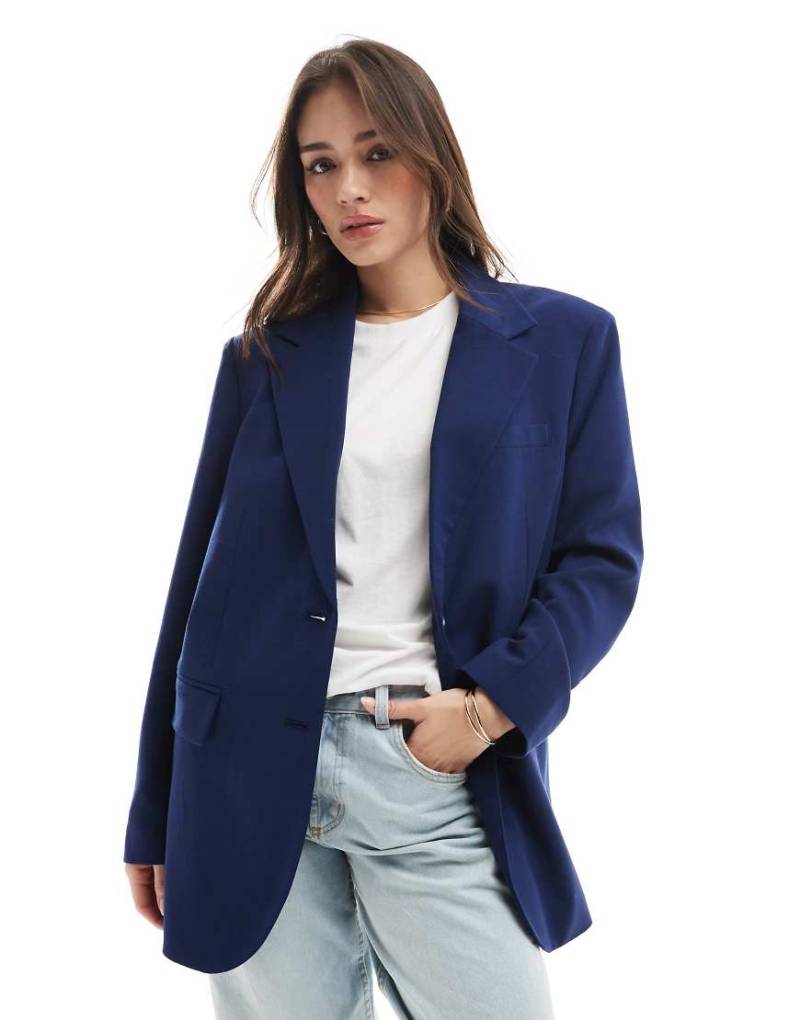 Stradivarius - Oversize-Blazer in Marineblau von Stradivarius