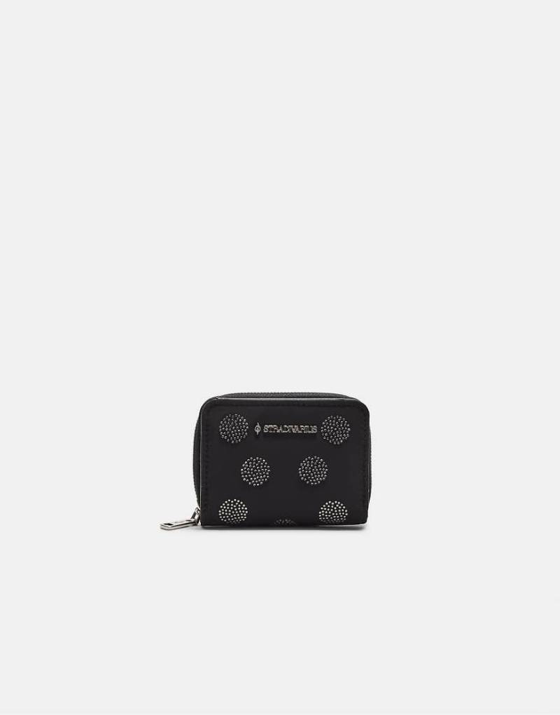 Stradivarius - Rechteckige, schimmernde Geldbörse in Schwarz von Stradivarius