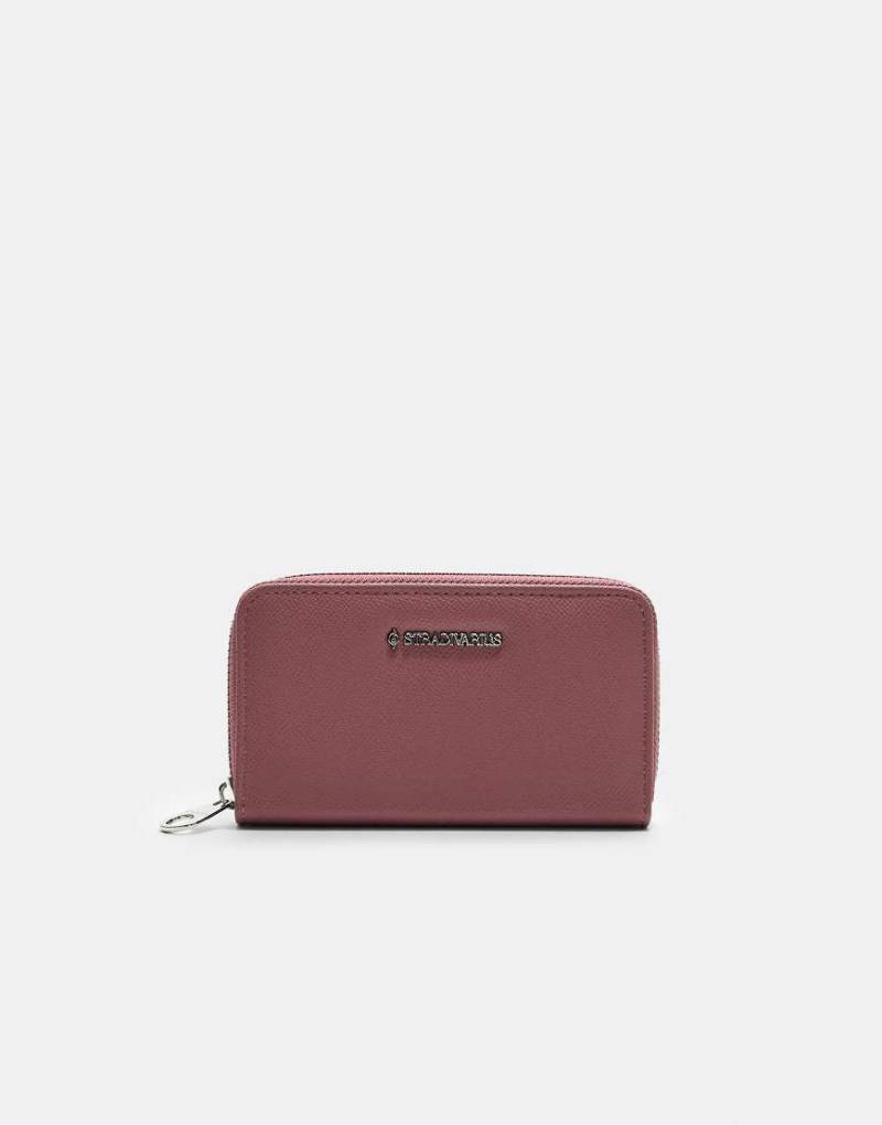 Stradivarius - Rechteckige Geldbörse in Burgunderrot mit Reißverschluss von Stradivarius