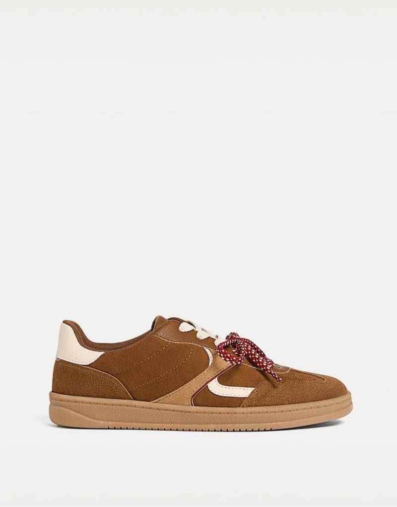 Stradivarius - Retro-Sneaker in Camel mit Gummisohle-Neutral von Stradivarius