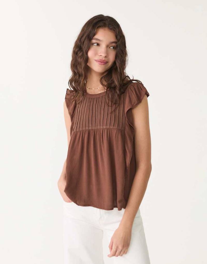 Stradivarius - Rüschenbluse in Braun von Stradivarius