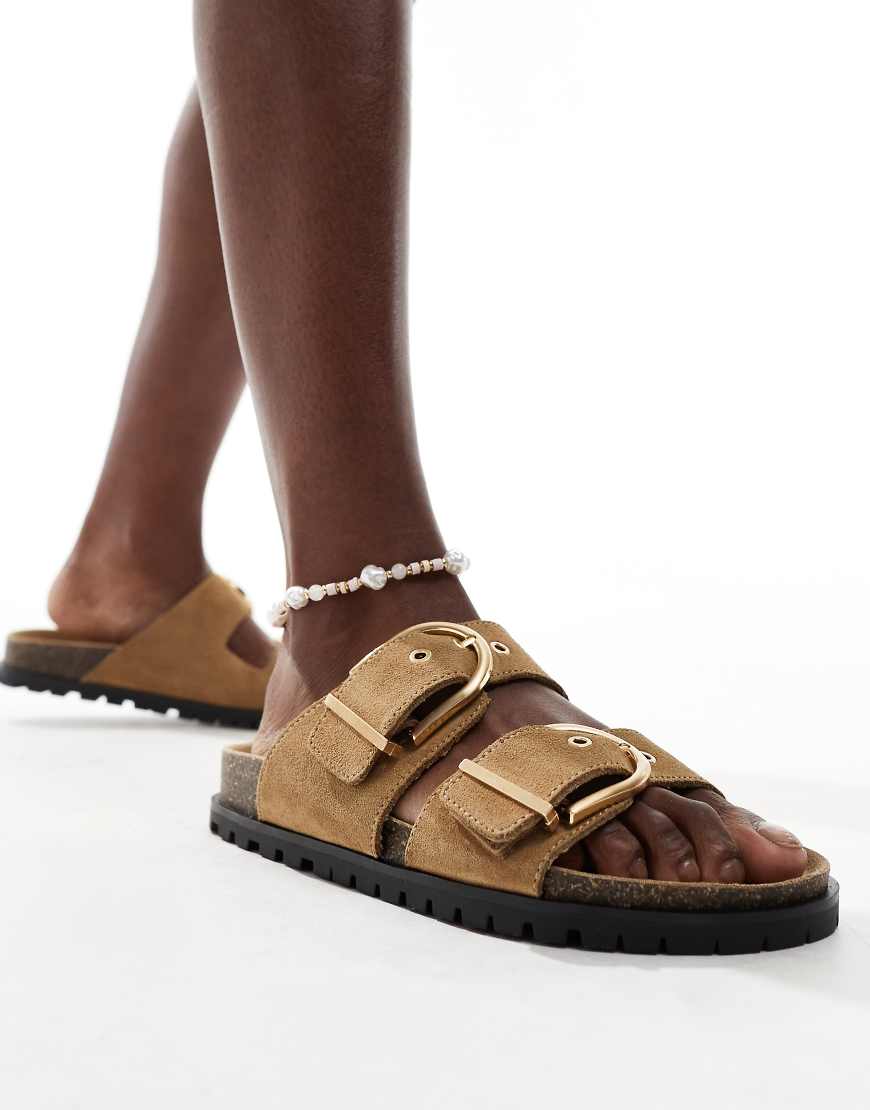 Stradivarius - Sandale in Sand mit doppeltem Schnallenriemen-Neutral Stradivarius - Sandale in Sand mit doppeltem Schnallenriemen-Neutral von Stradivarius