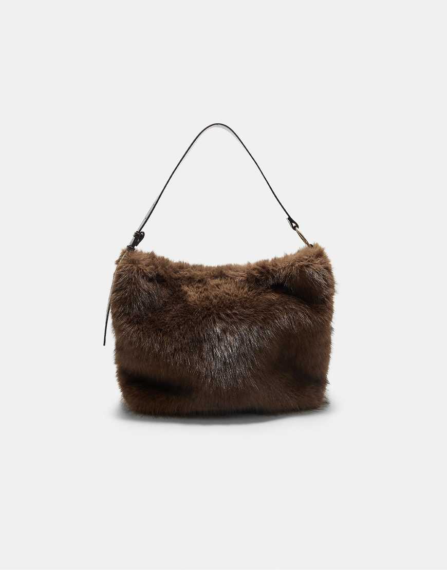 Stradivarius - Schultertasche aus Kunstpelz in Braun-Brown Stradivarius - Schultertasche aus Kunstpelz in Braun-Brown von Stradivarius