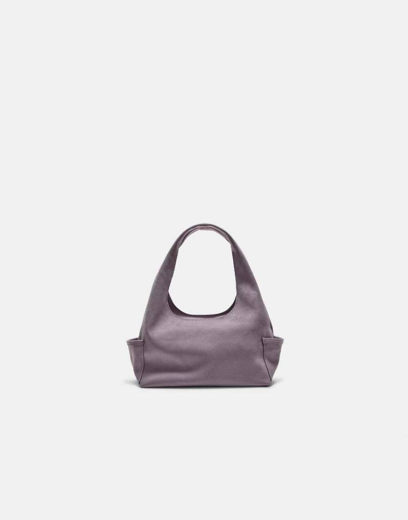 Stradivarius - Schultertasche aus Wildlederimitat in Mauve mit Taschen-Lila von Stradivarius