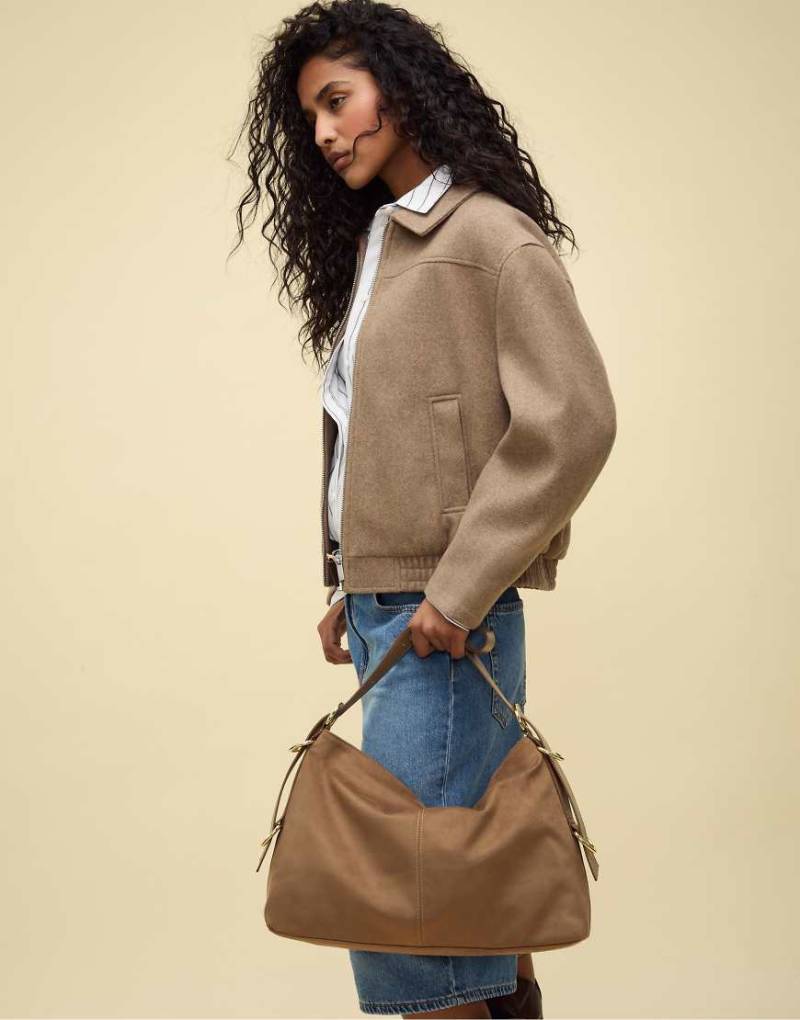 Stradivarius - Schultertasche in Beige mit Ringdetails-Neutral von Stradivarius