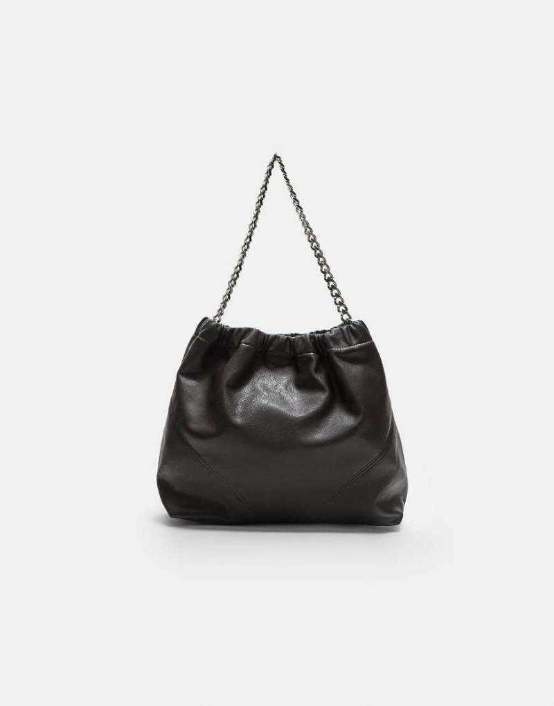 Stradivarius - Schultertasche in Braun mit Kette-Brown von Stradivarius