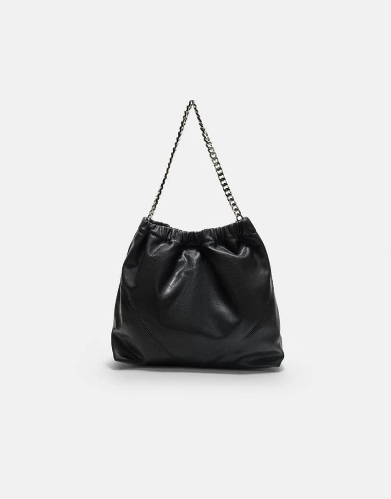 Stradivarius - Schultertasche in Schwarz mit Kette von Stradivarius