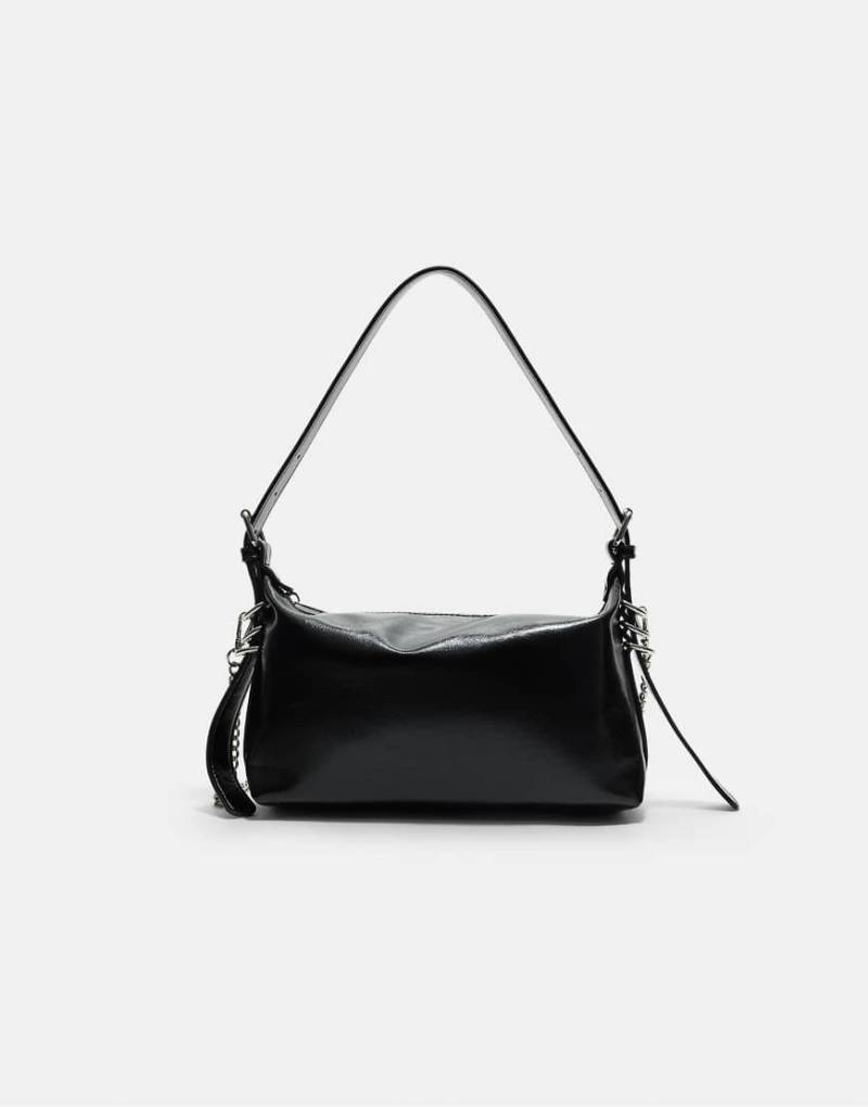 Stradivarius - Schultertasche in Schwarz mit Riemendetail von Stradivarius