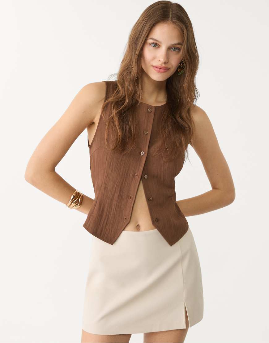 Stradivarius - Skort in Ecru mit Seitenschlitz-Weiß Stradivarius - Skort in Ecru mit Seitenschlitz-Weiß von Stradivarius