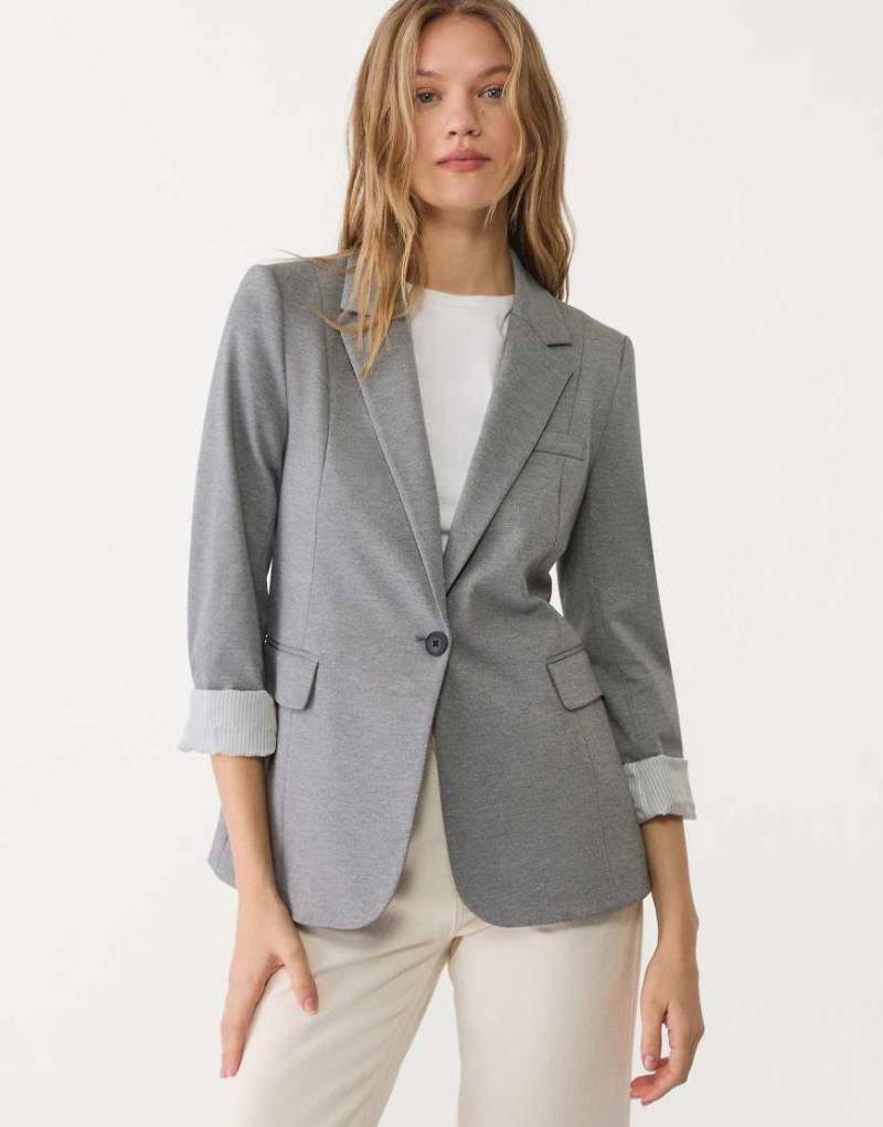 Stradivarius - Slim-Fit-Blazer in Grau von Stradivarius
