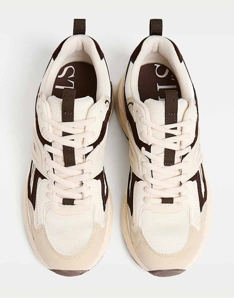 Stradivarius - Sneaker mit Kontrast-Elementen in Combined-Bunt von Stradivarius