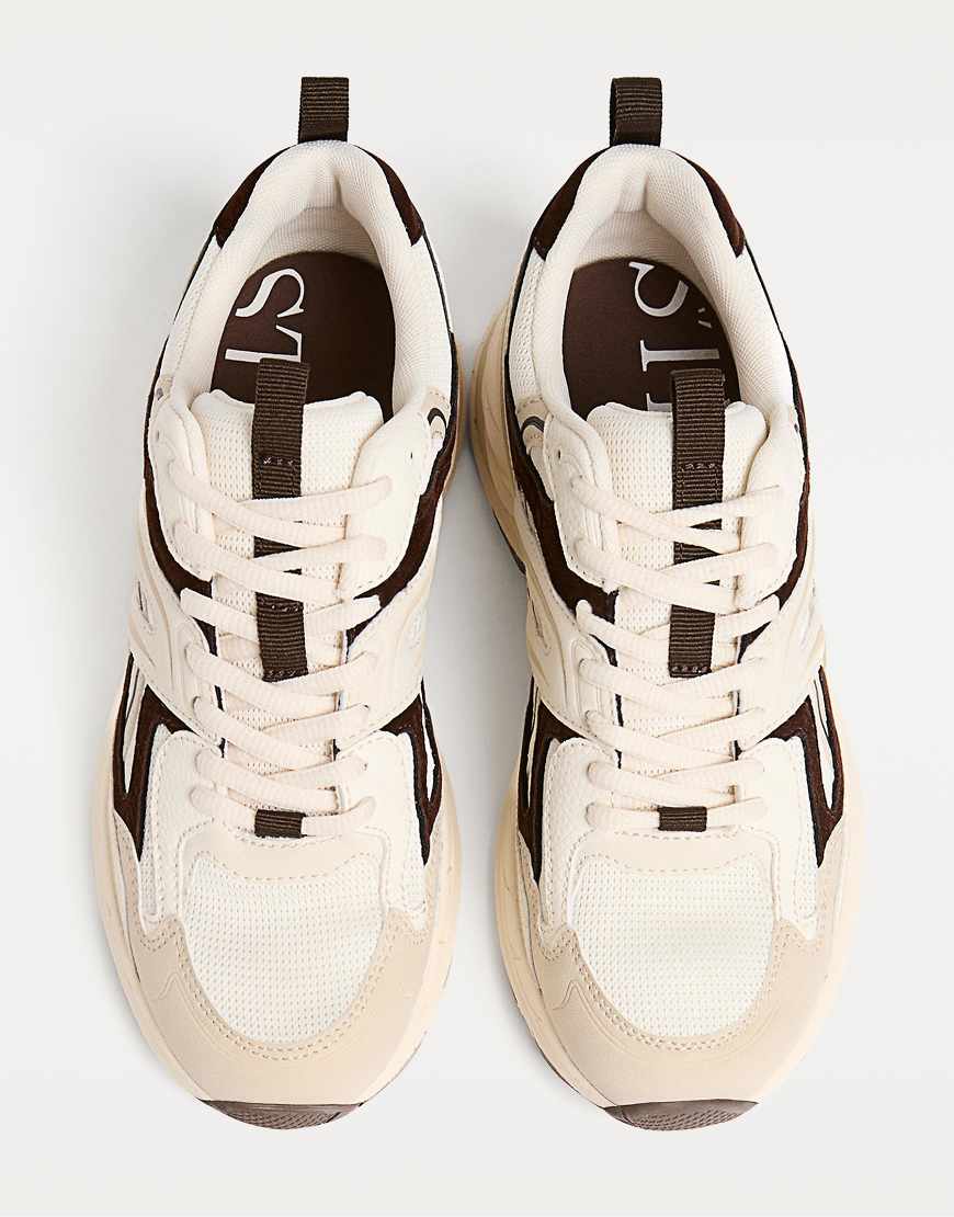 Stradivarius - Sneaker mit Kontrast-Elementen in Combined-Bunt von Stradivarius