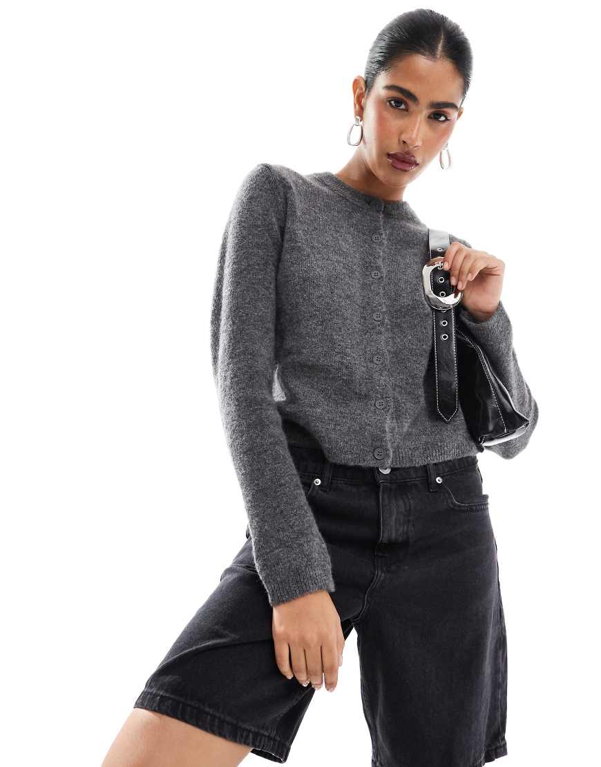 Stradivarius - Strickjacke in Dunkelgrau von Stradivarius
