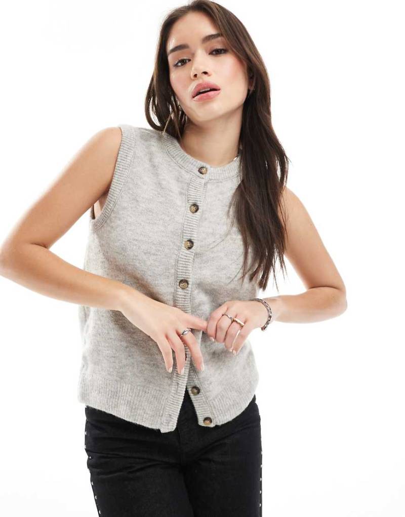 Stradivarius - Strickweste in Grau von Stradivarius
