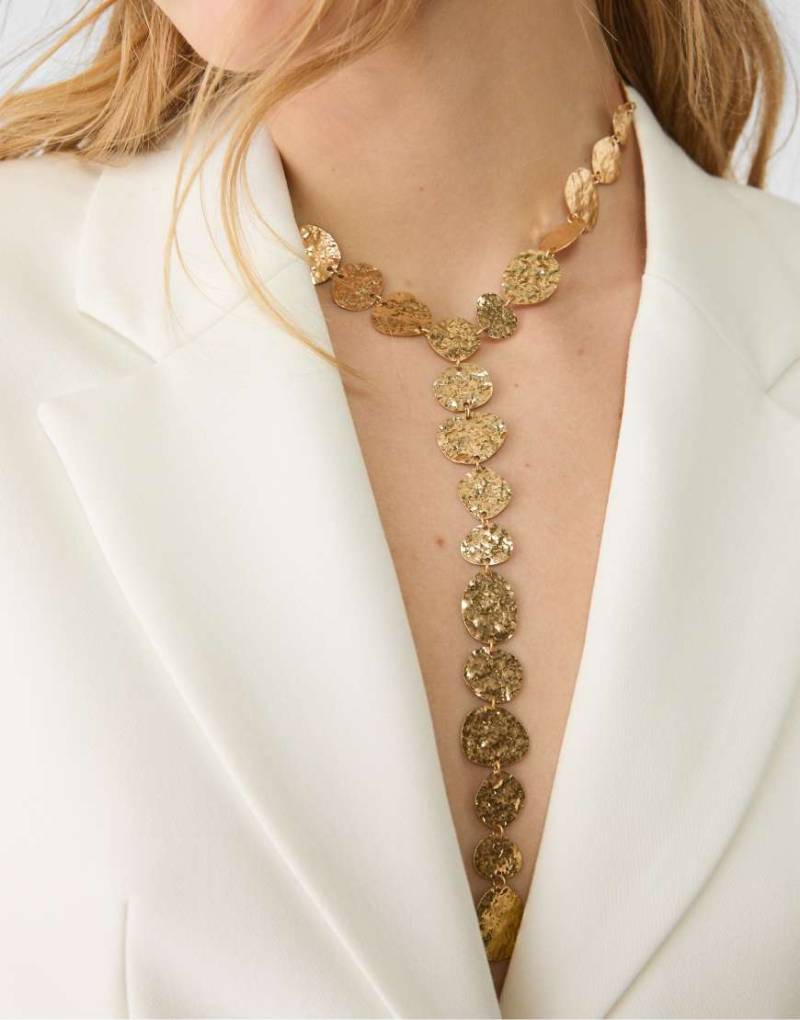 Stradivarius - Strukturierte Lasso-Halskette in Gold-Gelb von Stradivarius