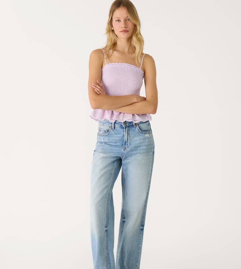 Stradivarius Tall - D92 - Gerade geschnittene Jeans in Denimblau mit weitem Bein von Stradivarius