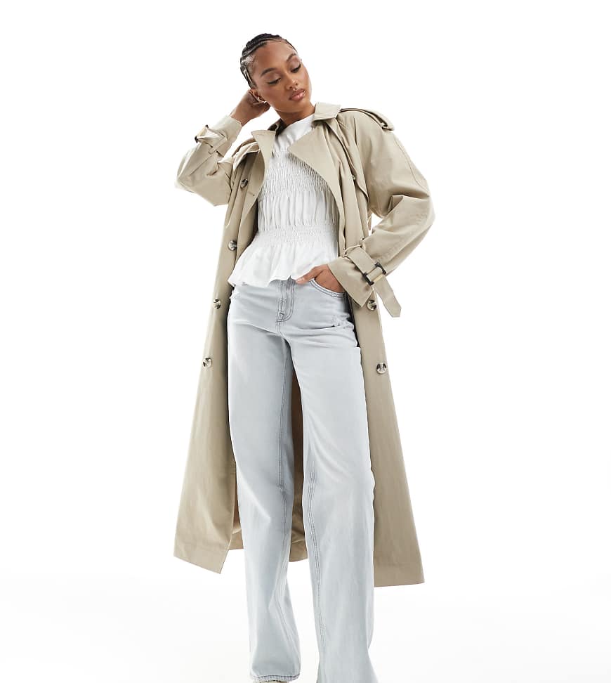 Stradivarius Tall - D92 - Gerade geschnittene Jeans in Hellgrau mit weitem Bein von Stradivarius