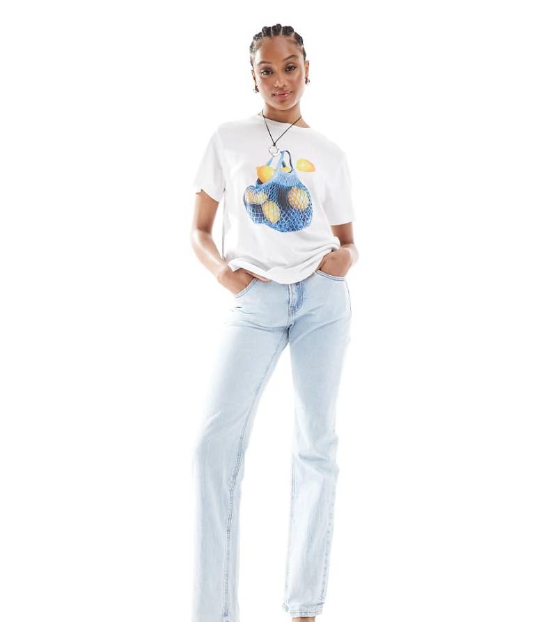 Stradivarius Tall - D98 - Gerade geschnittene Jeans in Hellblau mit Vintage-Effekt von Stradivarius