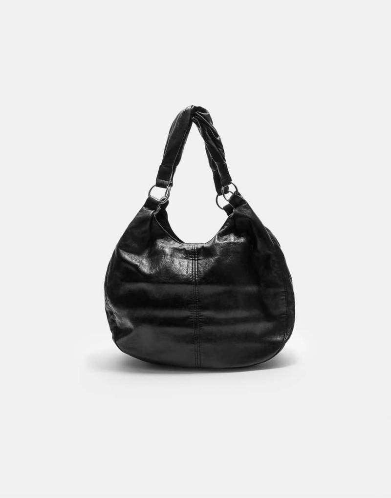 Stradivarius - Tasche in Schwarz mit Leder-Optik und Henkeln von Stradivarius