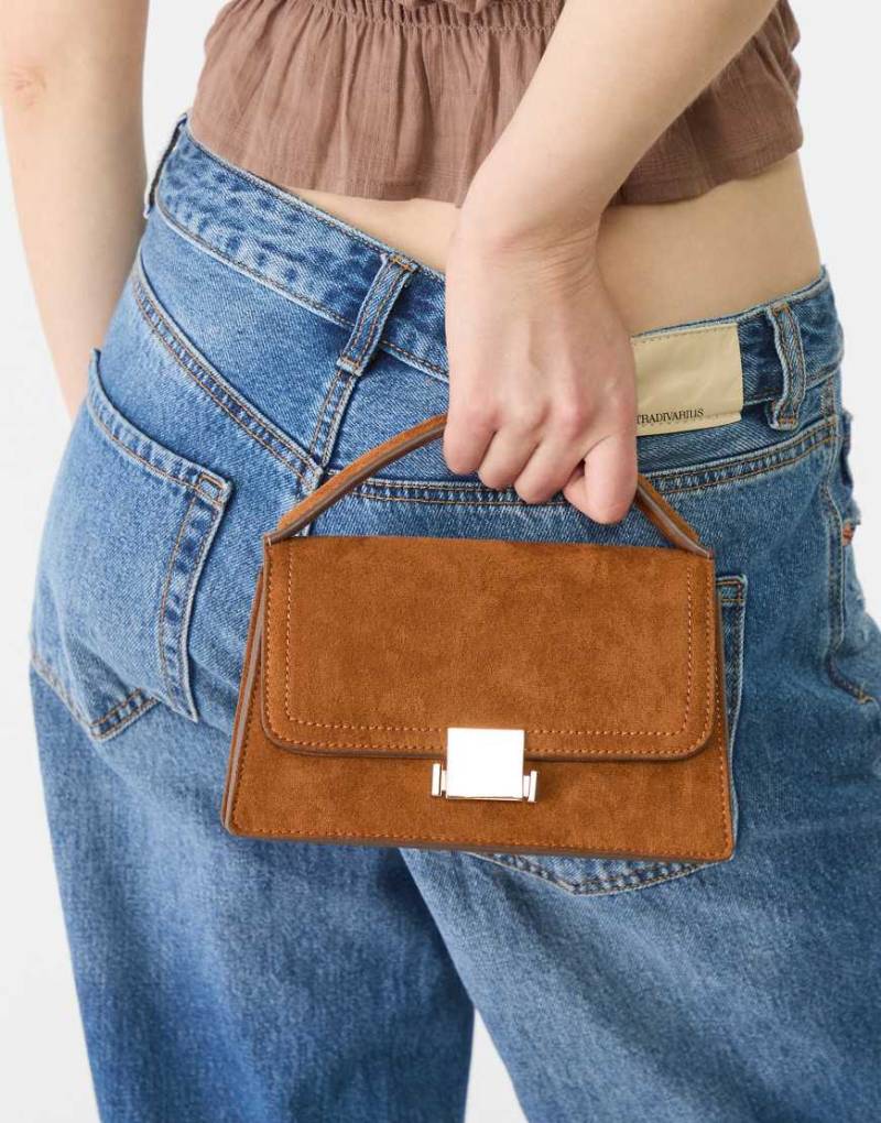 Stradivarius - Umhängetasche in Braun mit Henkel und Kettenriemen-Neutral von Stradivarius