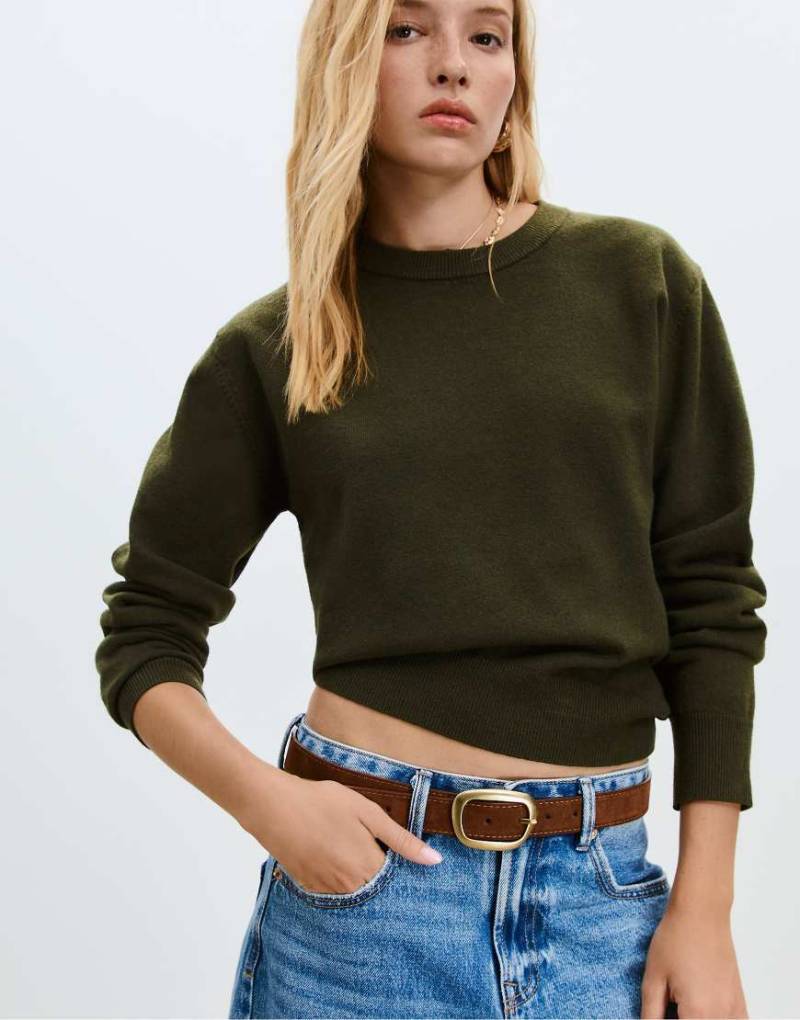 Stradivarius - Weicher Basic-Strickpullover in Grün von Stradivarius