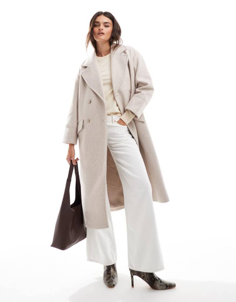 Stradivarius - Weicher Oversize-Mantel in Ecru-Neutral von Stradivarius
