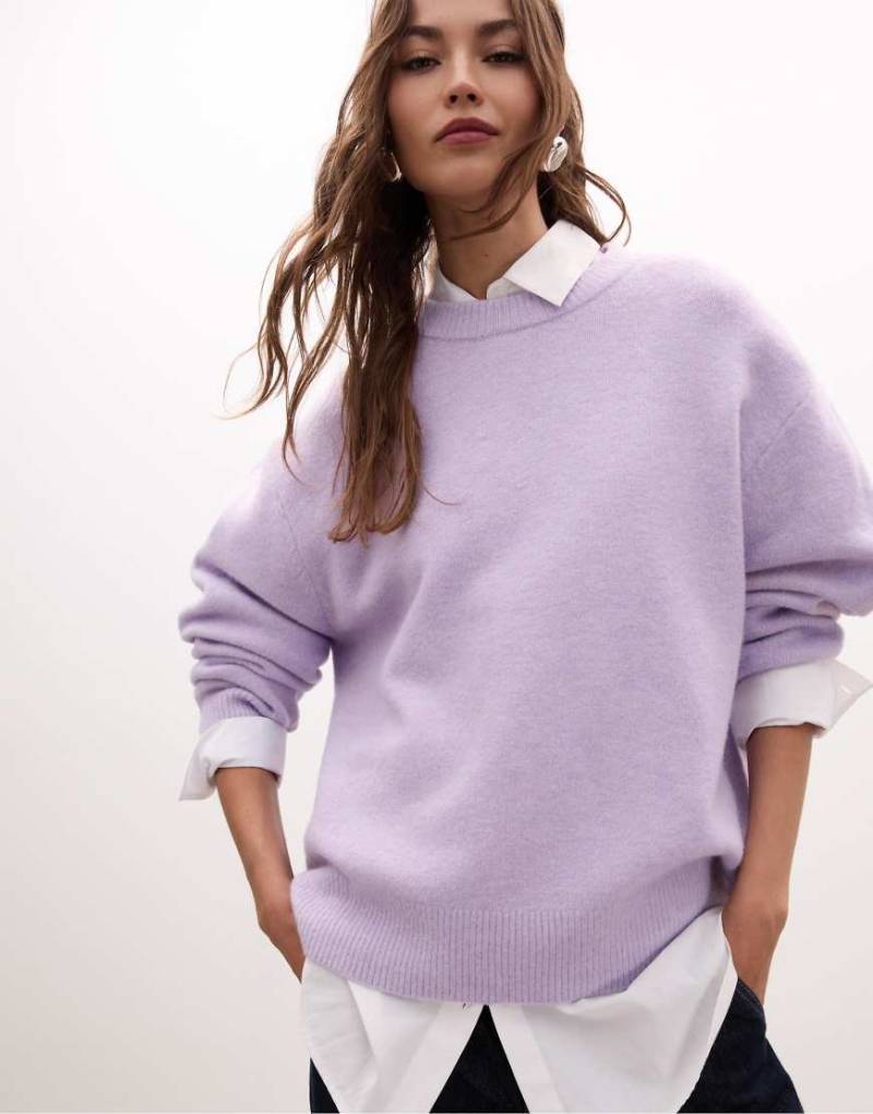 Stradivarius - Weicher Strickpullover in Flieder-Lila von Stradivarius