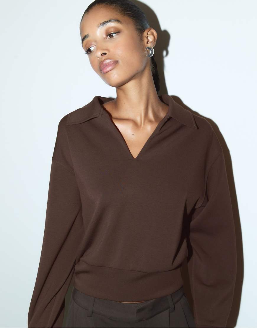 Stradivarius - Weiches Sweatshirt in Braun-Brown von Stradivarius