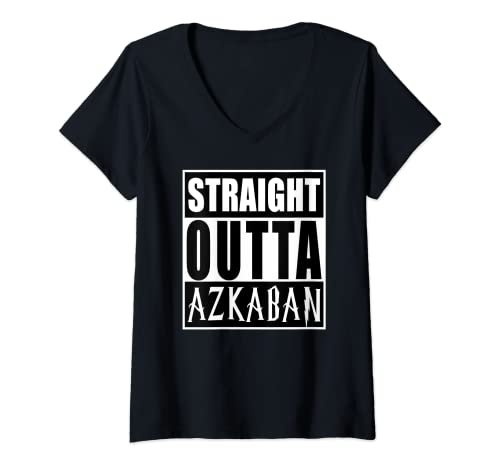 Damen Straight Outta Azkaban Lustige Grafik T-Shirt mit V-Ausschnitt von Straight Designs Co.