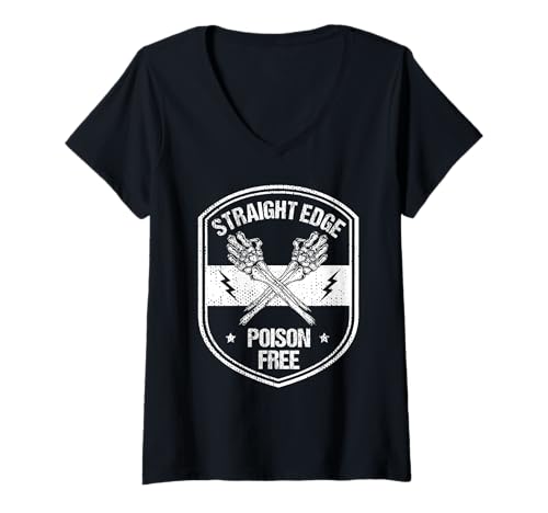 Damen Vegan, Punk, Straight Edge T-Shirt mit V-Ausschnitt Damen Vegan, Punk, Straight Edge T-Shirt mit V-Ausschnitt von Straight Edge Vegan Veganer Punk