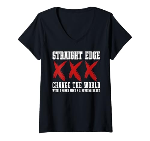Damen Vegan, Punk, Straight Edge T-Shirt mit V-Ausschnitt Damen Vegan, Punk, Straight Edge T-Shirt mit V-Ausschnitt von Straight Edge Vegan Veganer Punk