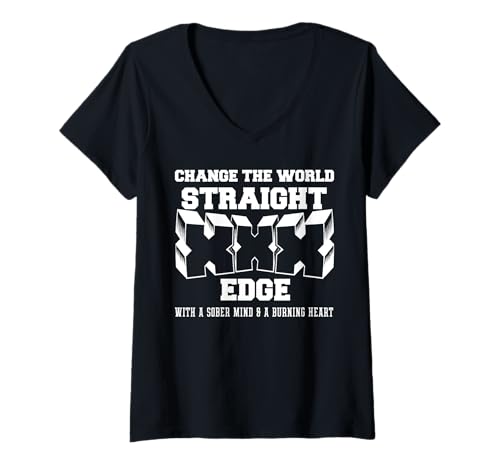 Damen Vegan, Punk, Straight Edge T-Shirt mit V-Ausschnitt Damen Vegan, Punk, Straight Edge T-Shirt mit V-Ausschnitt von Straight Edge Vegan Veganer Punk