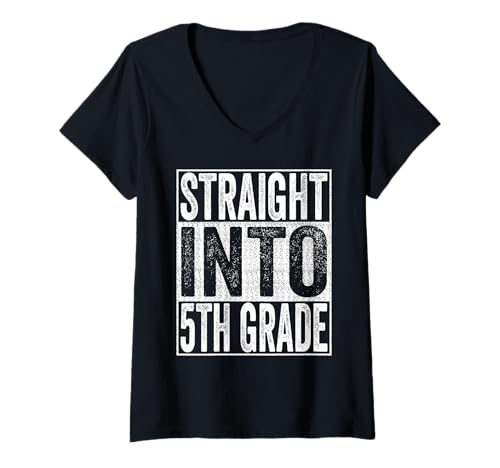 Damen Straight Into 5th Grade Shirt Back to School Fifth Grade T-Shirt mit V-Ausschnitt Damen Straight Into 5th Grade Shirt Back to School Fifth Grade T-Shirt mit V-Ausschnitt von Straight Into Fifth Grade Teacher Student Shirts