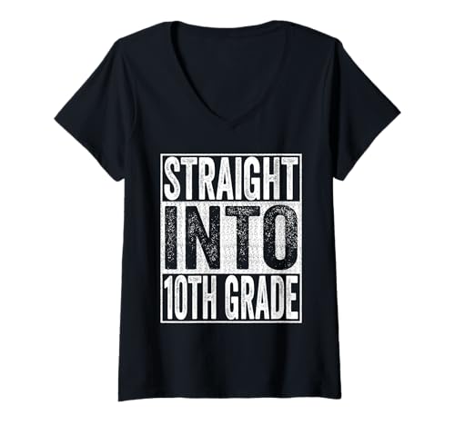 Damen Straight Into 10th Grade Shirt Back to School Tenth Grade T-Shirt mit V-Ausschnitt Damen Straight Into 10th Grade Shirt Back to School Tenth Grade T-Shirt mit V-Ausschnitt von Straight Into Tenth Grade Teacher Student Shirts