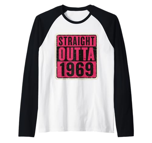 Straight Outta 1969 Geburtstag Damen Distressed Vintage Retro Raglan von Straight Outta 1969 Birthday Mens Womens Products