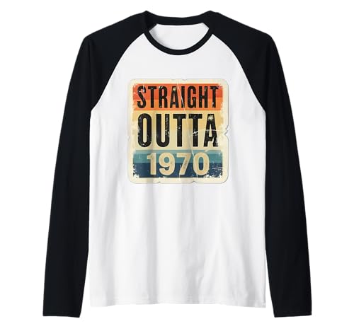 Straight Outta 1970 Geburtstag Herren Damen Distressed Vintage Raglan von Straight Outta 1970 Birthday Mens Womens Products