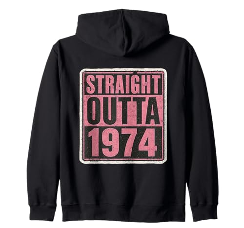 Straight Outta 1974 Geburtstag Damen Distressed Vintage 70er Jahre Kapuzenjacke von Straight Outta 1974 Birthday Womens Products