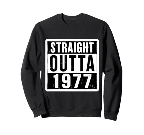 Straight Outta 1977 Geburtstag Herren Damen Distressed Vintage Sweatshirt von Straight Outta 1977 Birthday Mens Womens Products